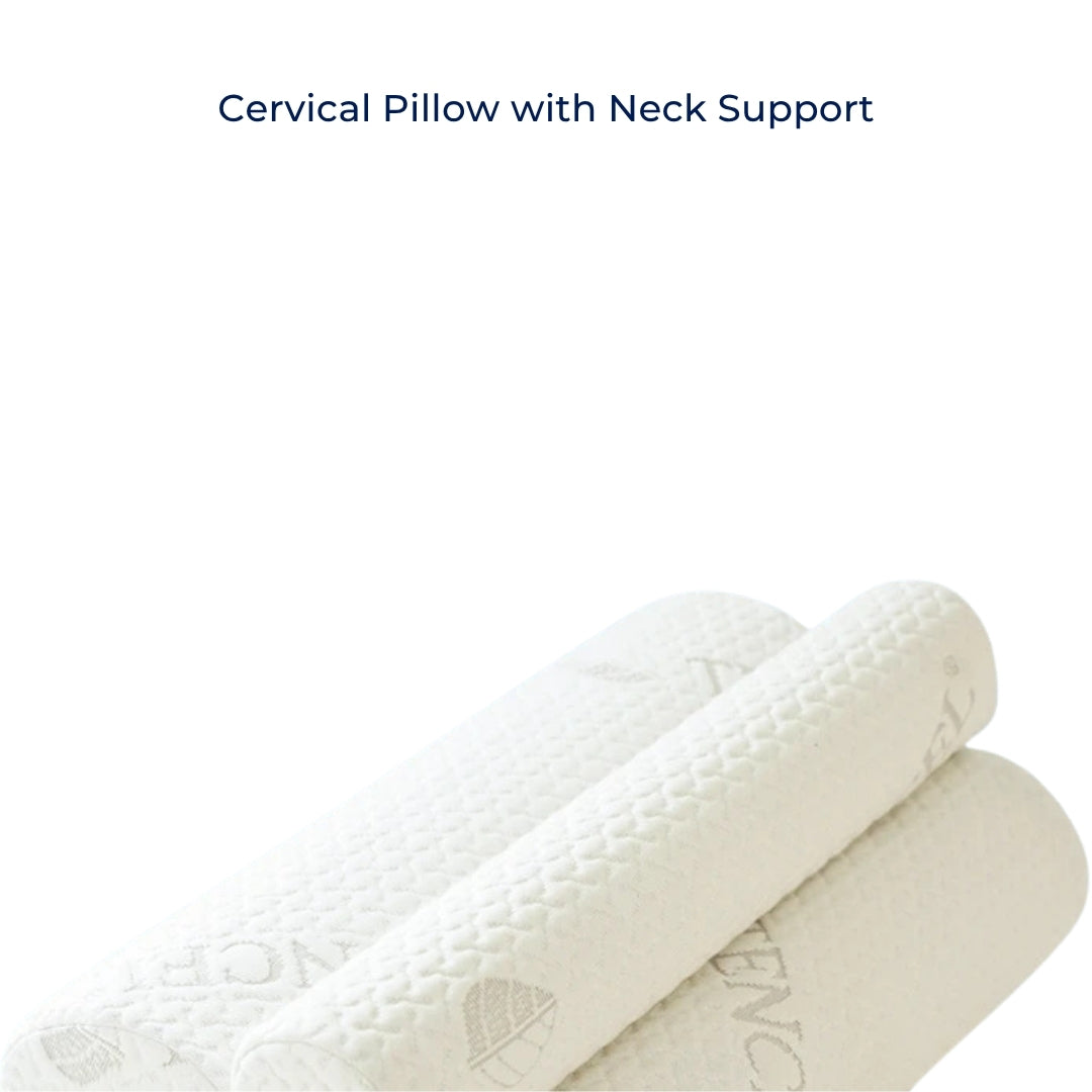 RelaxPosture Memory Foam Neck Roll Pillow – Perfect for Sleep, Travel, and Pain Relief with Ergonomic Support Bowlift