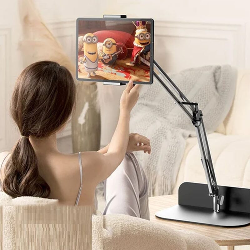 Hidden, extendable table tablet and phone holder | Bowlift