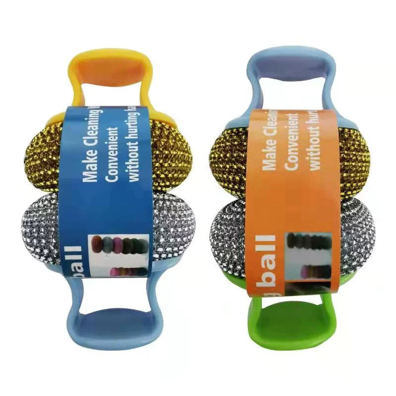 2 pcs Wire Ball Dish Cleaning Brush Bowlift