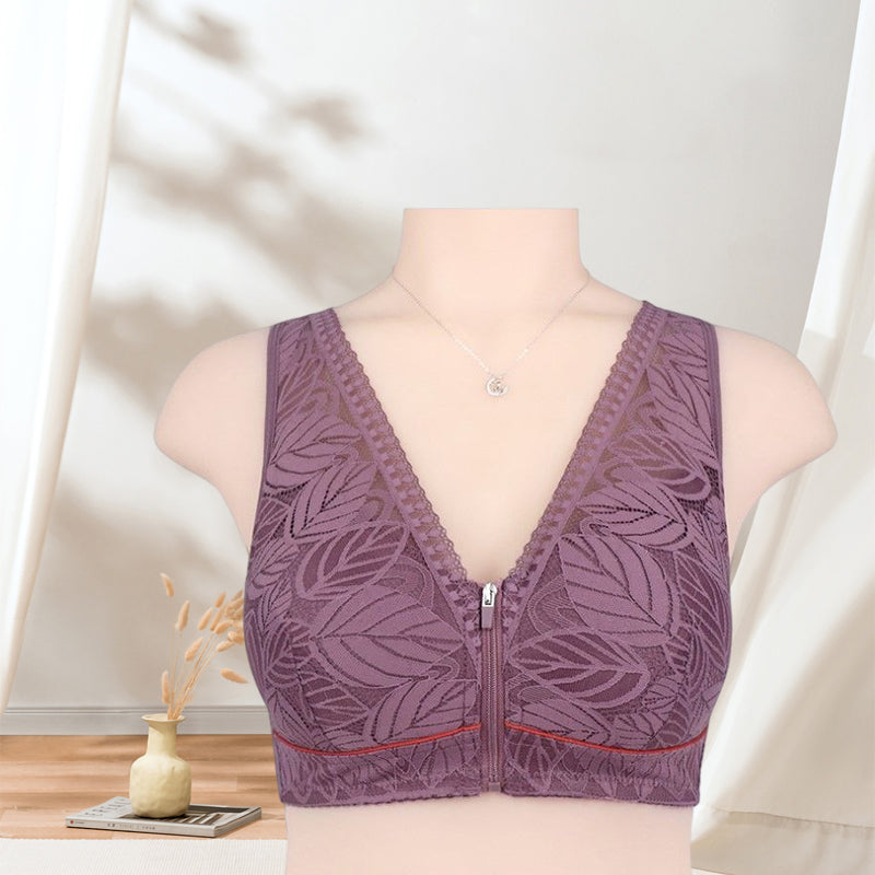 BowLift | Solid Color Lace Lingerie with Front Zipper