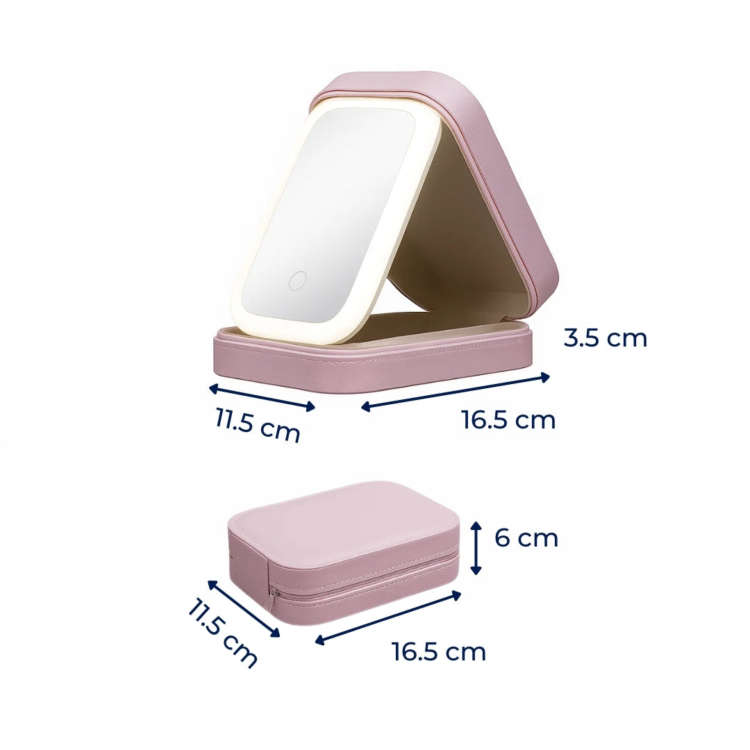 LED Light Mirror – Adjustable Angle – Organiser for Beauty Lovers – Bright Lighting for Flawless Look Bowlift