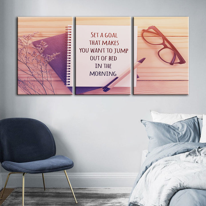 Set A Goal 3 Piece - Canvas Wall Art Painting | Bowlift