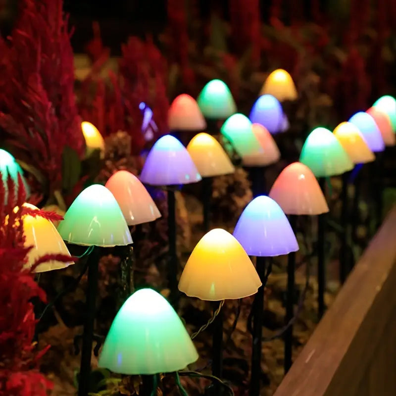 BowLift | LED Solar String Lights Ground Stake Mushroom Lights