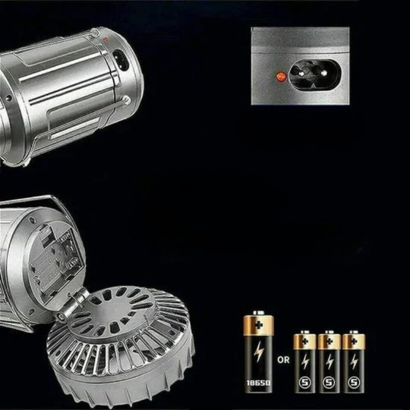 Foldable Light with Built-in Fan and USB Rechargeable Power Bowlift