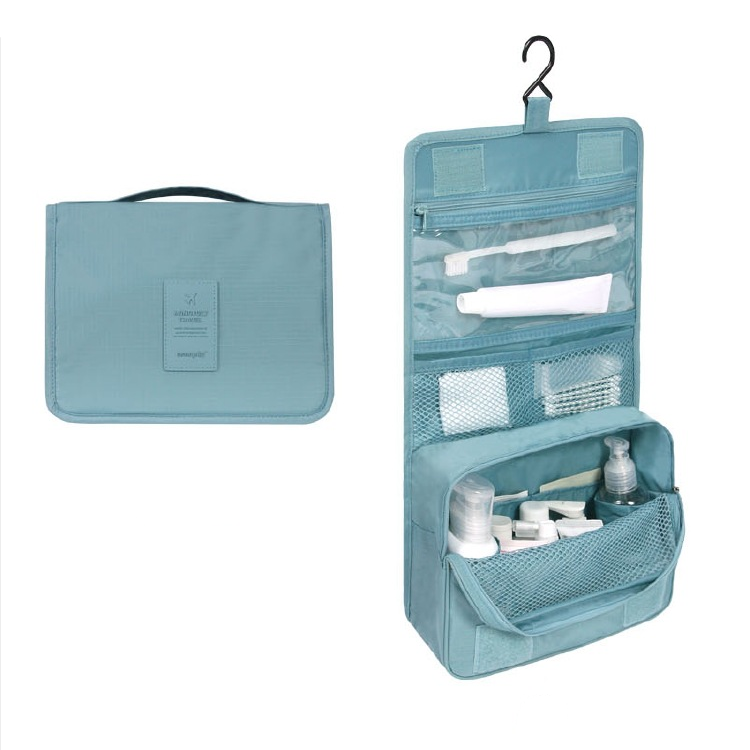 BowLift | Travique Travel Cosmetic Bag | Water Repellent & with Hook | Foldable & Padded | For Women & Men