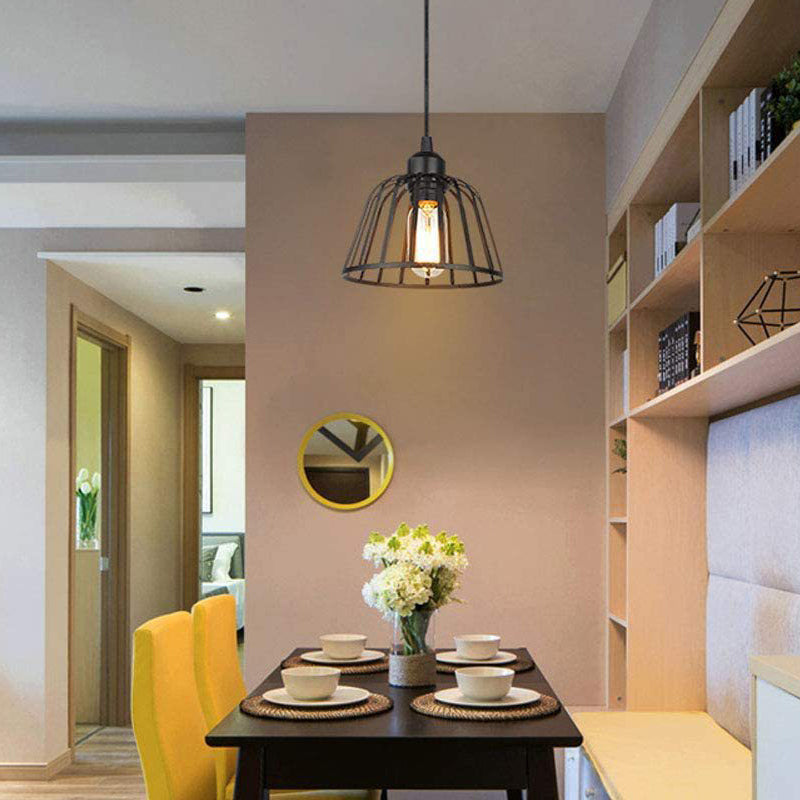 BowLift | IronSphere Pendant - Black industrial iron pendant light for modern interiors