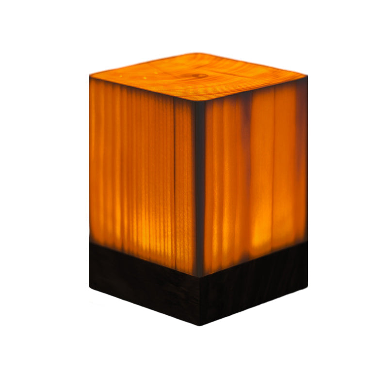 Cordless LED table lamp with rechargeable battery and touch control – Warm wood design for a cozy atmosphere | Bowlift