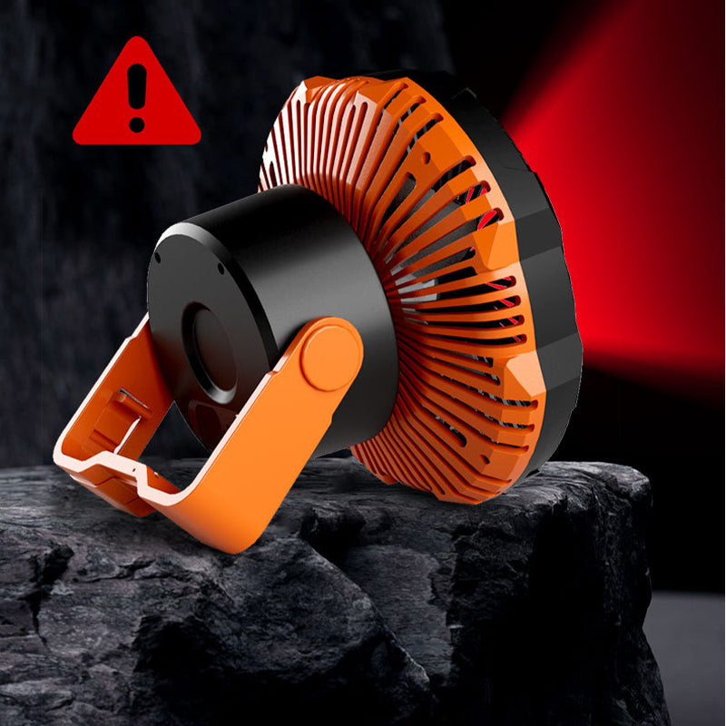 Portable camping fan with LED light | Bowlift