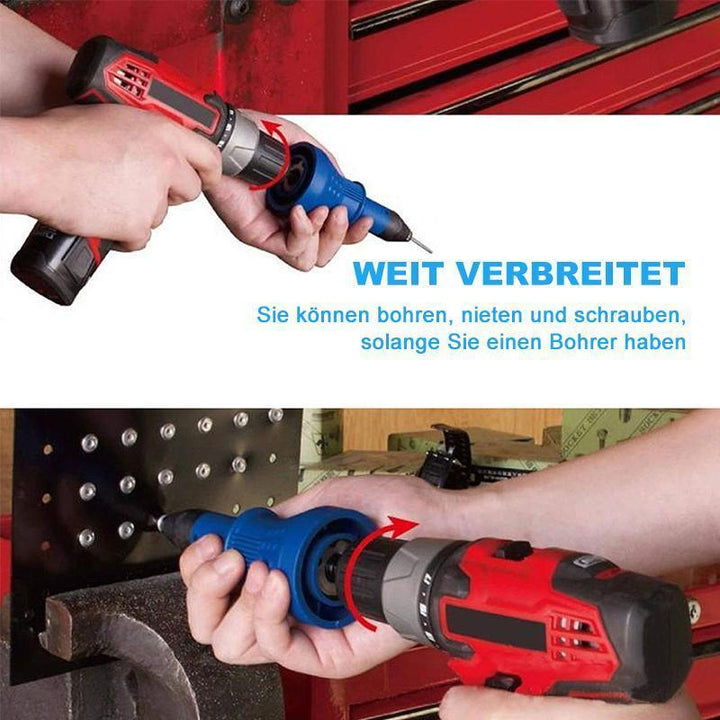 Removable rivet gun drill adapter | Bowlift