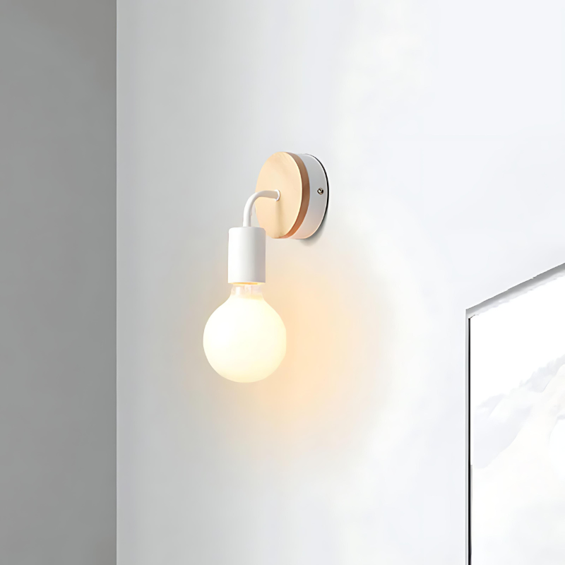 LumiEra - Elegant wall lamp made of iron and wood in Nordic style | Bowlift