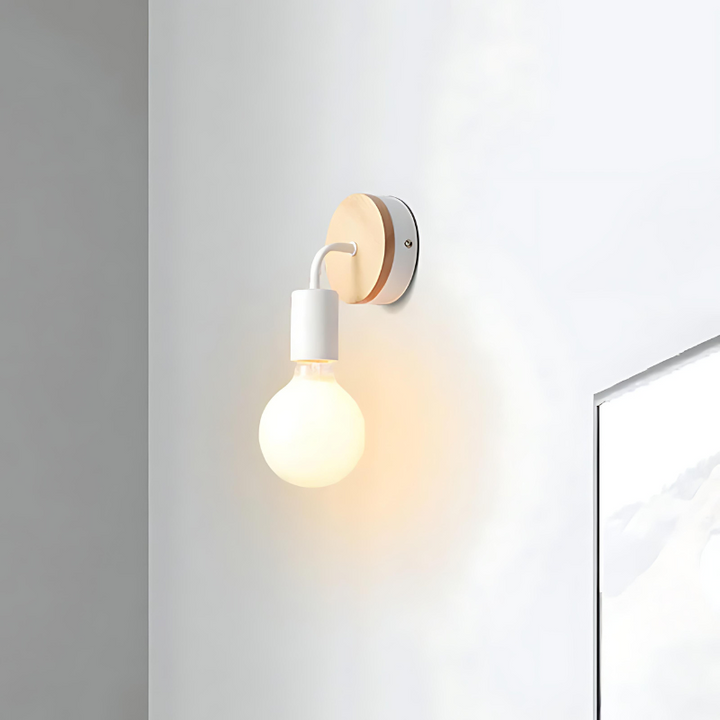 LumiEra - Elegant wall lamp made of iron and wood in Nordic style | Bowlift