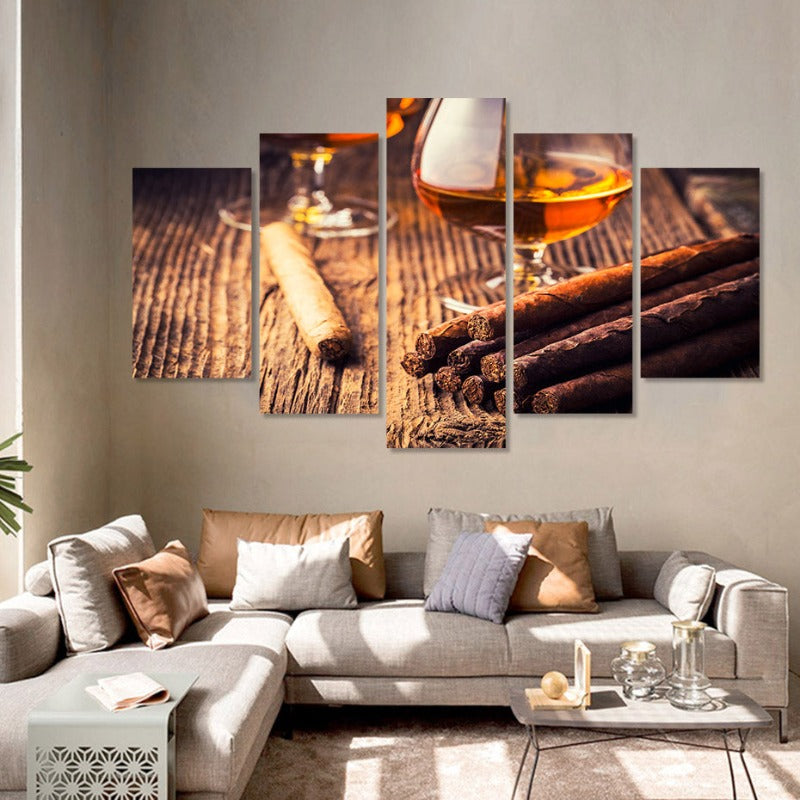 5 Piece Brown Modern Art - Canvas Wall Art Painting | Bowlift