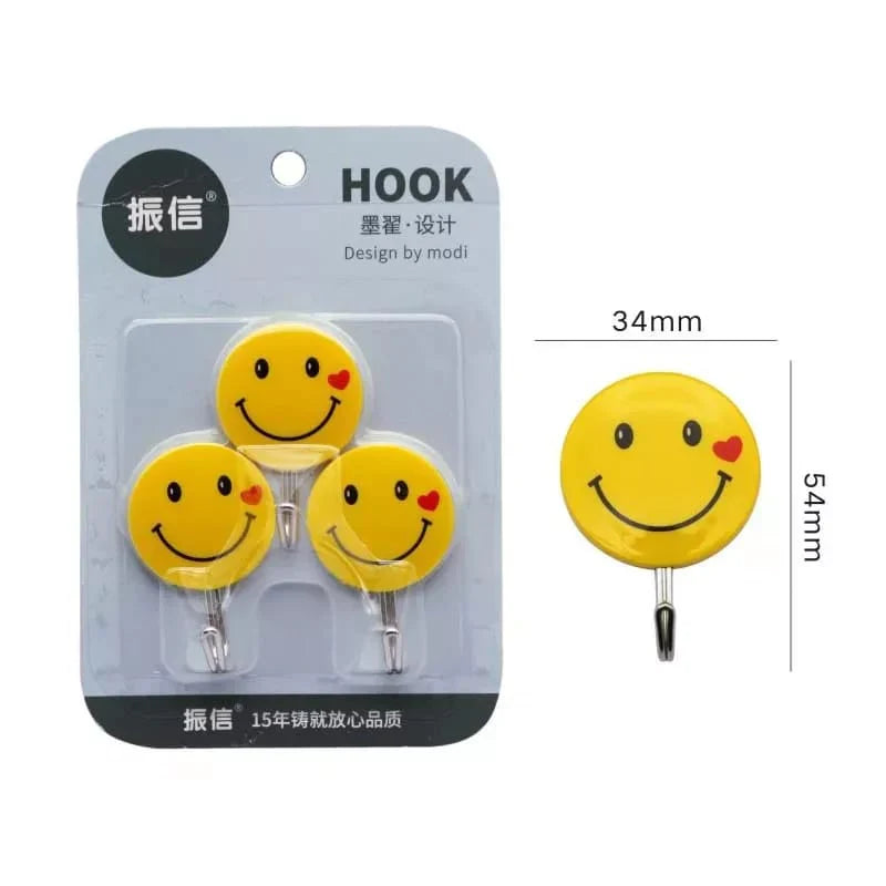 3 PCs Emoji Wall Hook Heavy Duty Self Adhesive Hook Bowlift