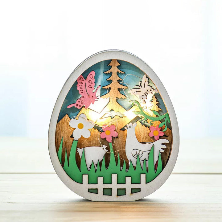 Wooden Easter Decoration with LED Light | Bowlift