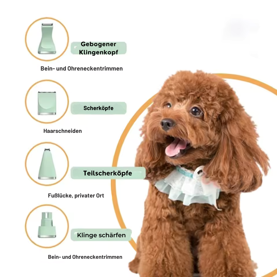 4-in-1 Pet Trimmer waterproof & quiet Bowlift
