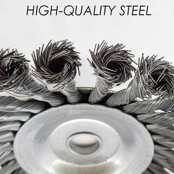 SteelTwist Weed Brush – 360° Trimmer Blade of Braided Steel (15 cm) | Bowlift