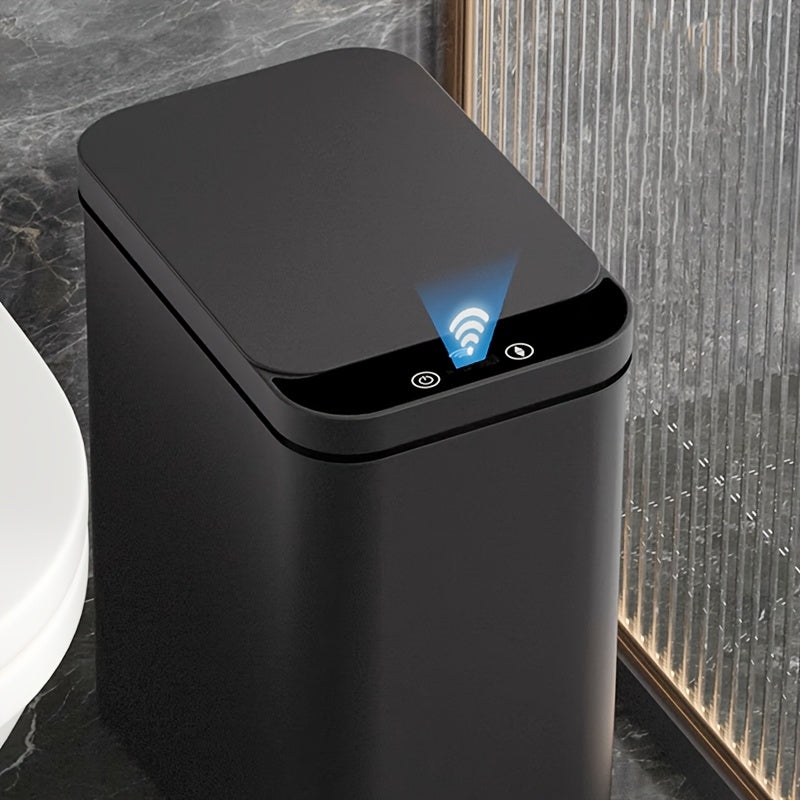 Set of 2 Smart Sensor Trash Cans – Touchless and Compact (Black) | Bowlift