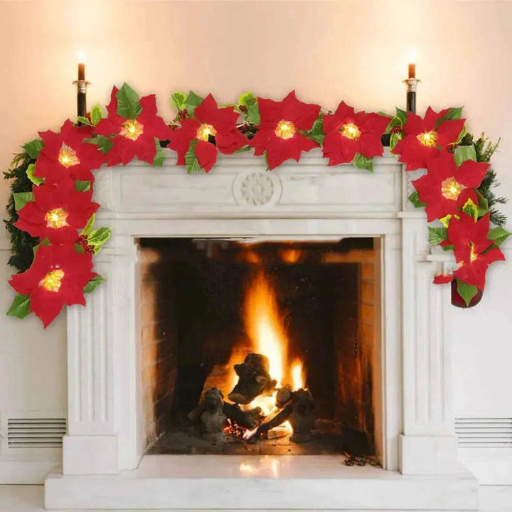 BowLift | Door Frame Escalator Decoration Red Flower String Lights