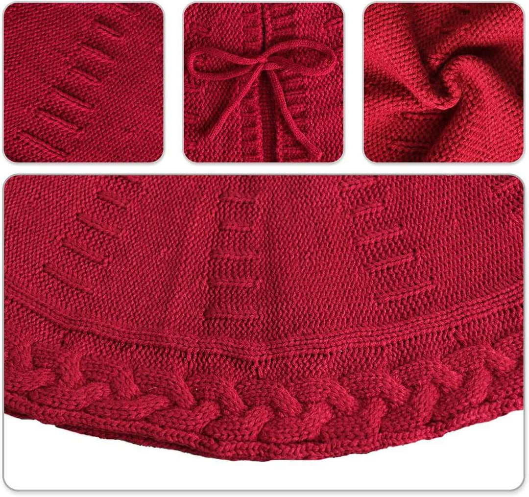 BowLift | Christmas Knitted Tree Skirt Red Decorations