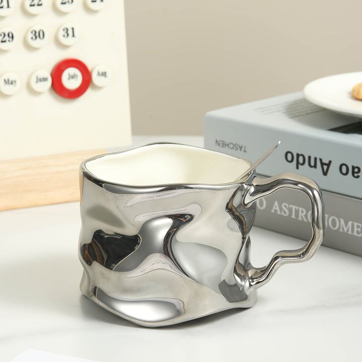 CreArt Mug – Handmade Ceramic Coffee Mug with Unique Crumpled Design | Bowlift