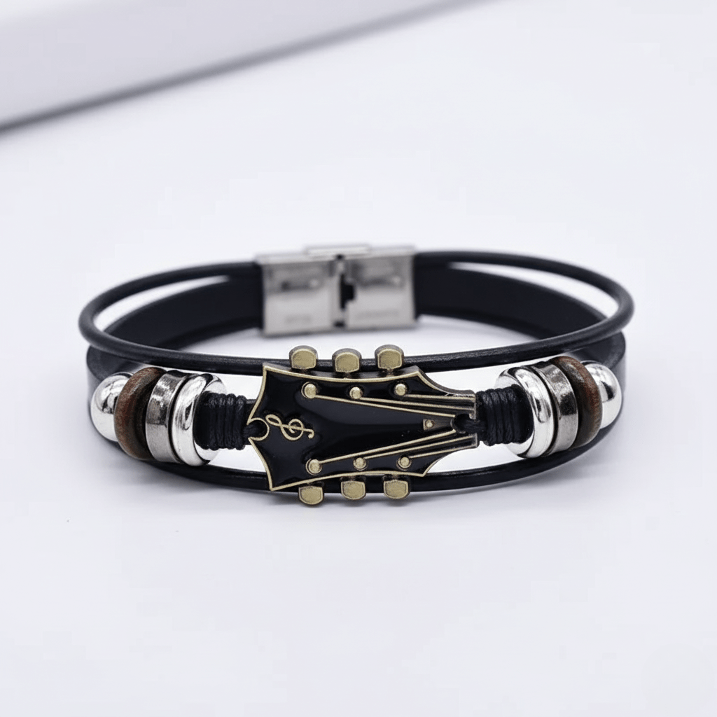 BowLift | Leather Bracelet with Guitar-Inspired Design