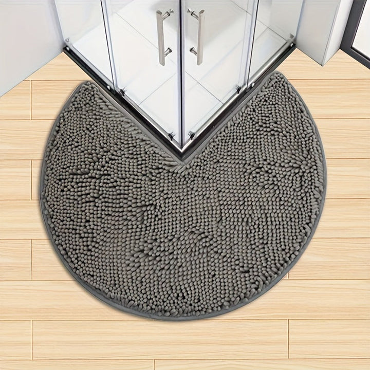 Round LuxeChen Bath Mat Ultra-Soft Chenille – Anti-Slip & Quick Dry | Bowlift