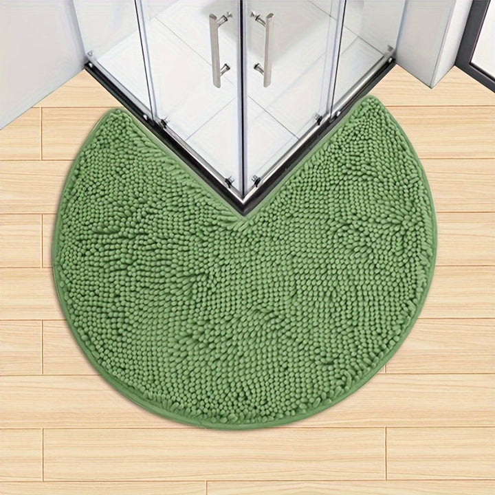Round LuxeChen Bath Mat Ultra-Soft Chenille – Anti-Slip & Quick Dry | Bowlift