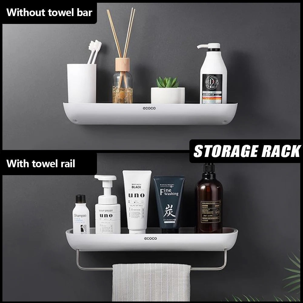 BowLift | Wall-Mounted Shower Storage Rack Without Drilling – With Towel Holder & Drain Holes
