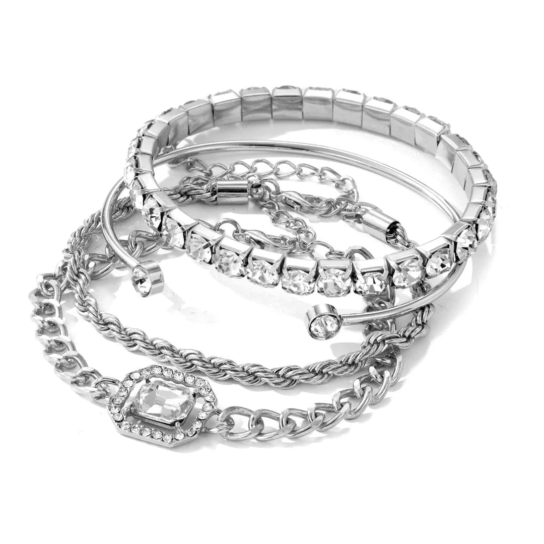BowLift | 4pcs Diamond Shimmer Bracelet Stack