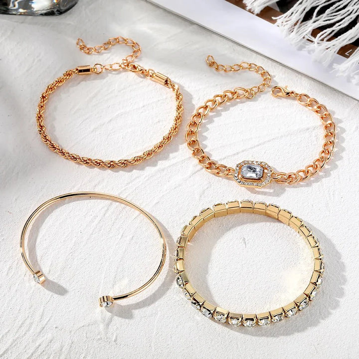 BowLift | 4pcs Diamond Shimmer Bracelet Stack