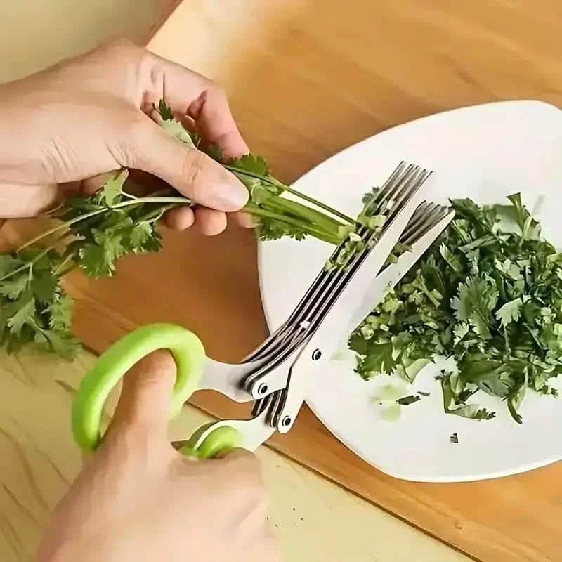 BowLift | 5-Blade Stainless Steel Herb Scissors Set - Versatile Kitchen Scissors