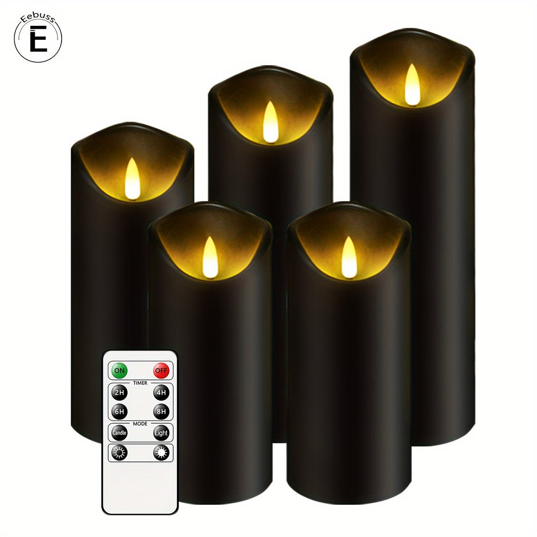 BowLift | MystiFlame - 5-Piece LED Candle Set with Black Finish