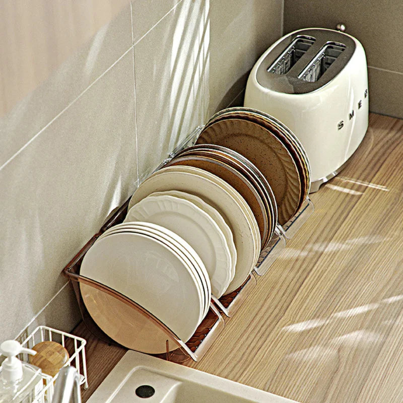 5 Grid Kitchen Cabinet Organizer Dish Storage Rack for Plates | Bowlift