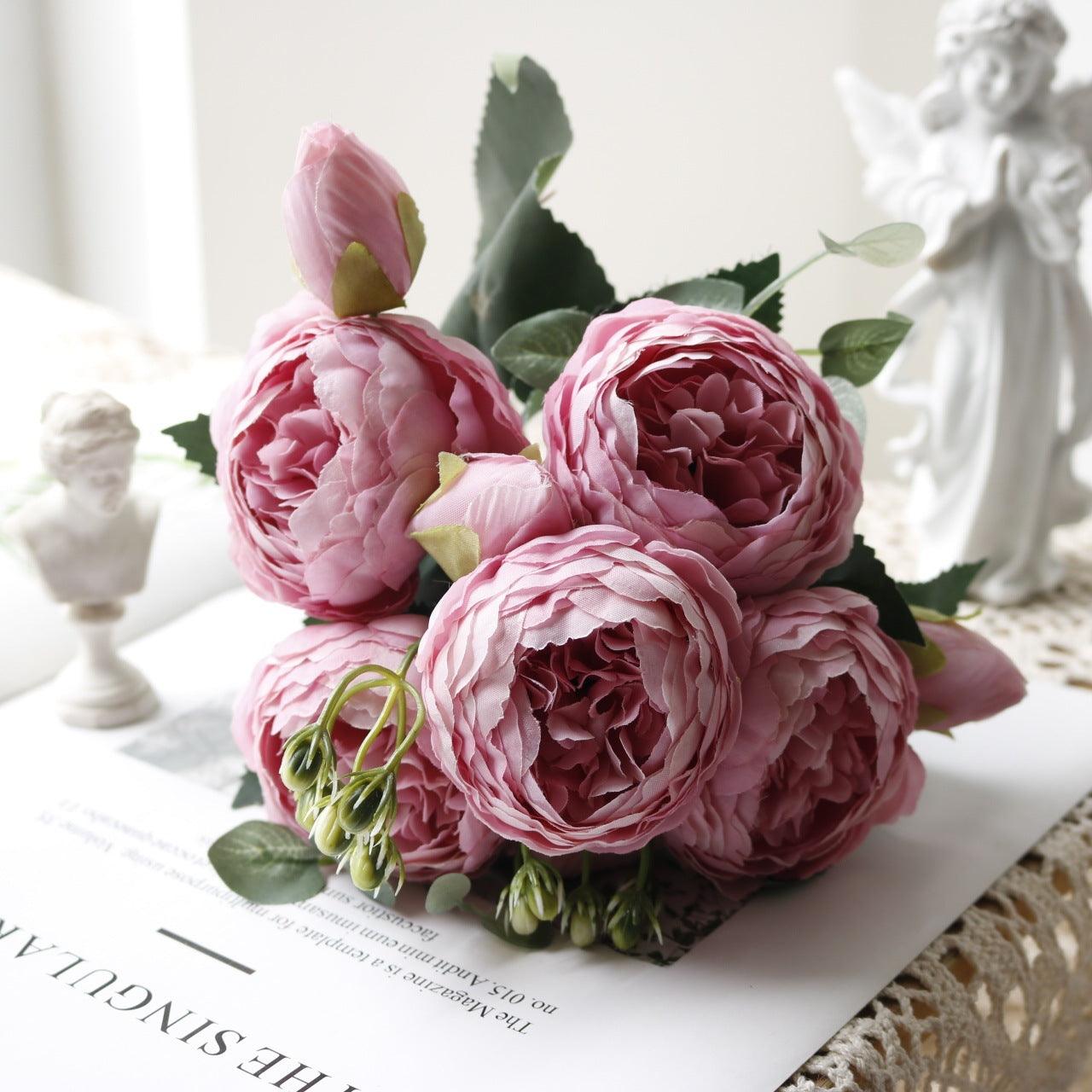 BowLift | Blossom Collection: Exquisite 5-Head Silk Flower Bouquet