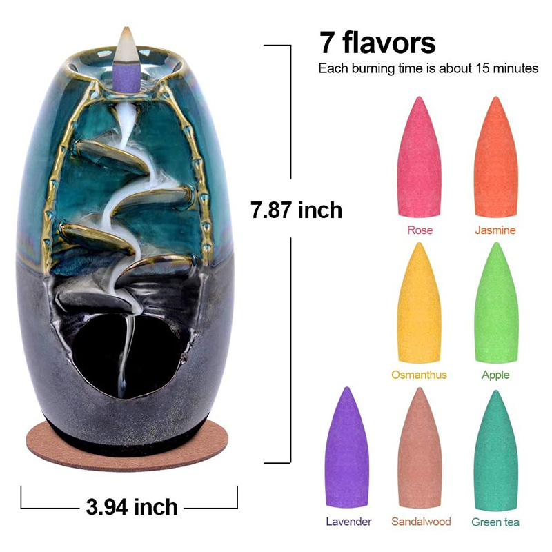 Mountain Incense Holder + FREE 7 Authentic Cones of Natural Fragrances Bowlift
