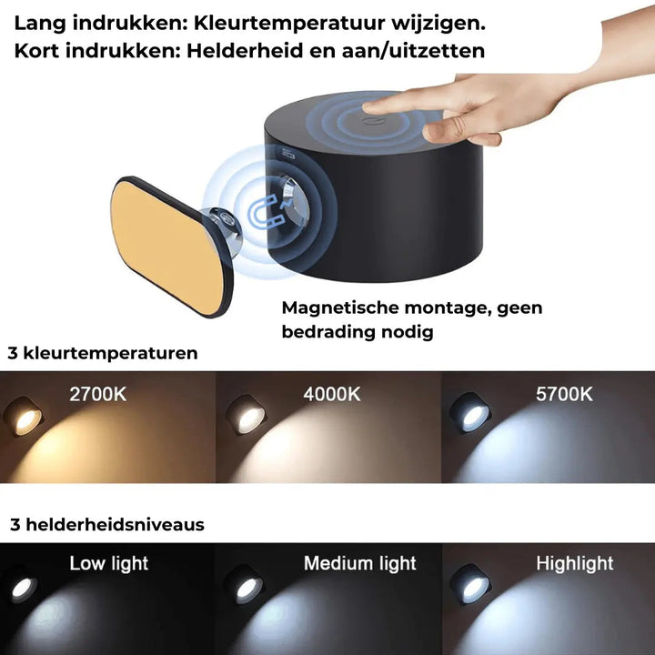 BowLift | Wall lamp Rechargeable Wireless 360°