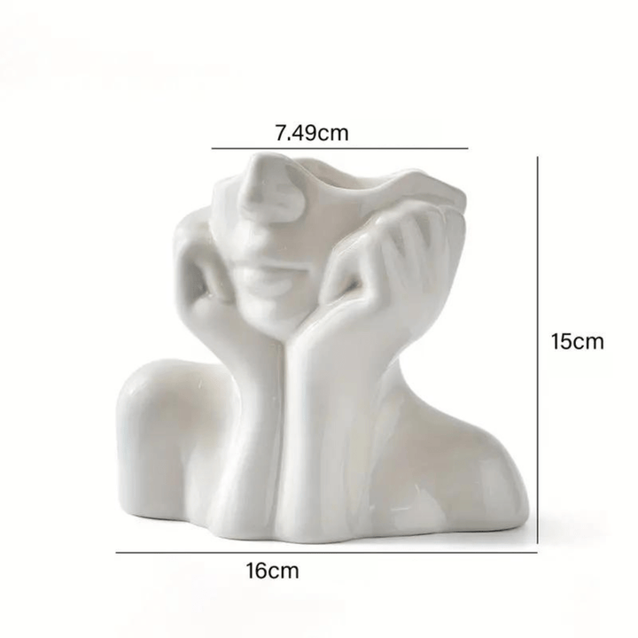 "Unique and Modern Ceramic Vase, Decorative Flower Vase for Living Room and Office" | Bowlift