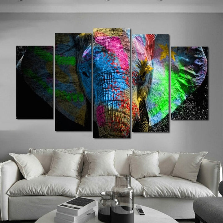 5 Panels "Colorful Animal Print"-Wall Art Modular Pictures Posters | Bowlift