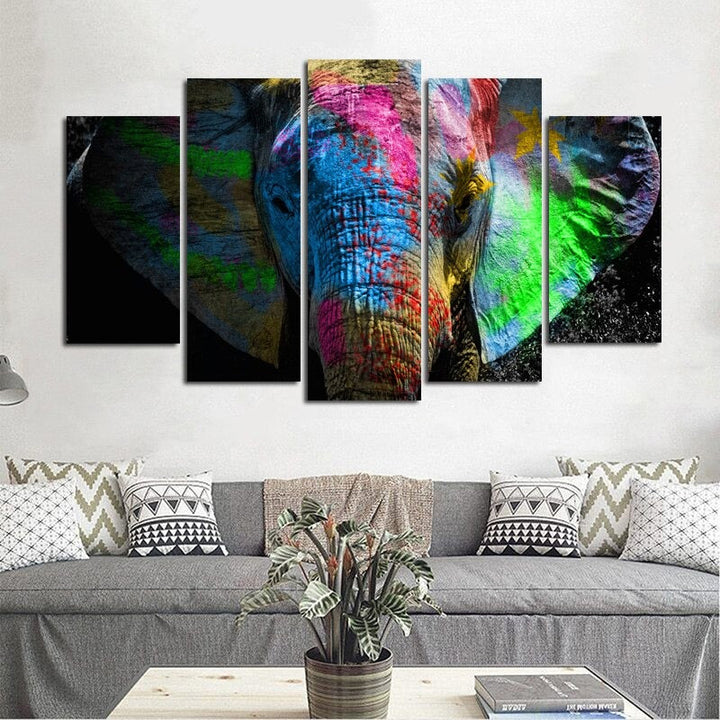 5 Panels "Colorful Animal Print"-Wall Art Modular Pictures Posters | Bowlift
