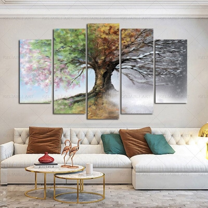 5 Panels "Seasonal Tree"-Wall Art Modular Pictures Posters | Bowlift