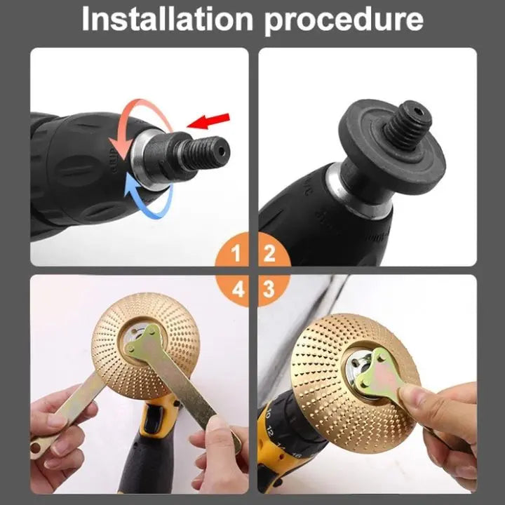 BowLift | 5-pc Drill Angle Grinder Adapter – Cutting & Polishing Rod