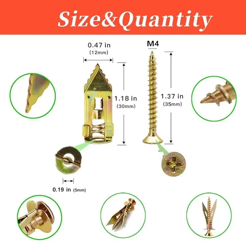BowLift | 50 pieces of dowels with screws – self-tapping for drywall