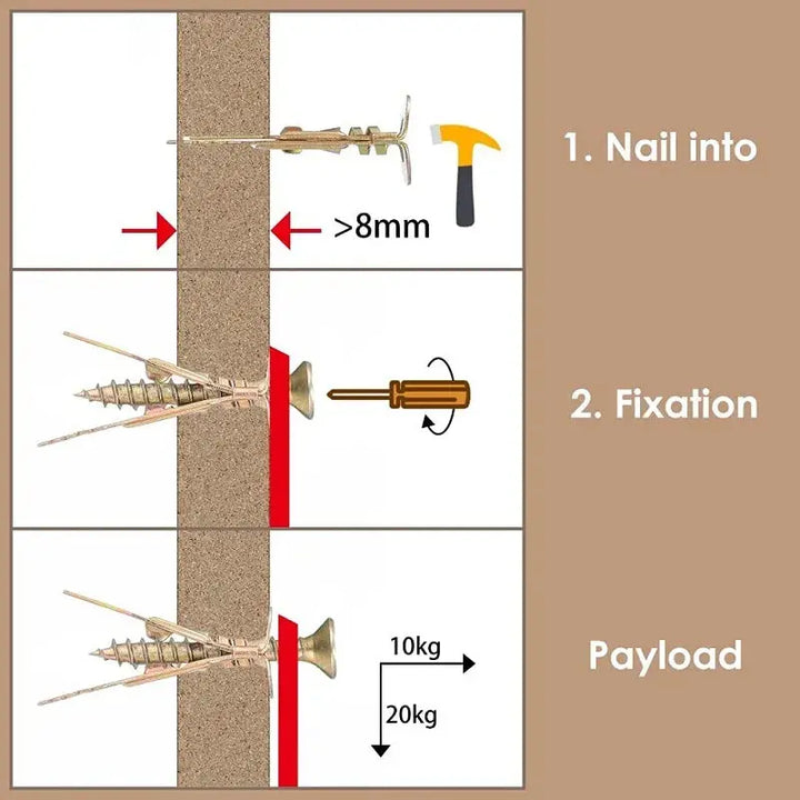 BowLift | 50 pieces of dowels with screws – self-tapping for drywall