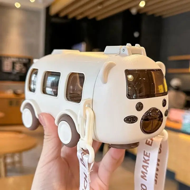 BowLift | 500 ml Drinking Bottle in Bus Shape – Leak-proof with Straw & Strap
