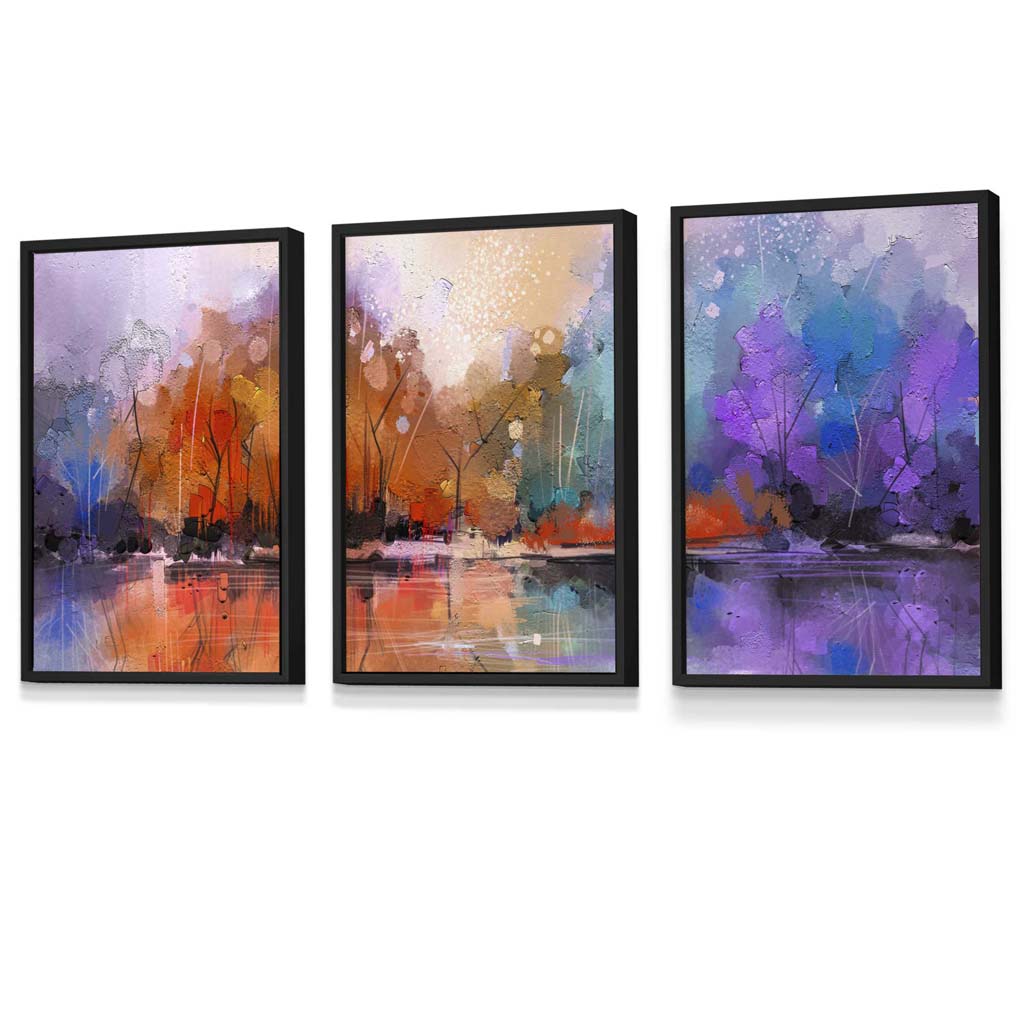 Abstract lilac forest framed wall art prints | Bowlift