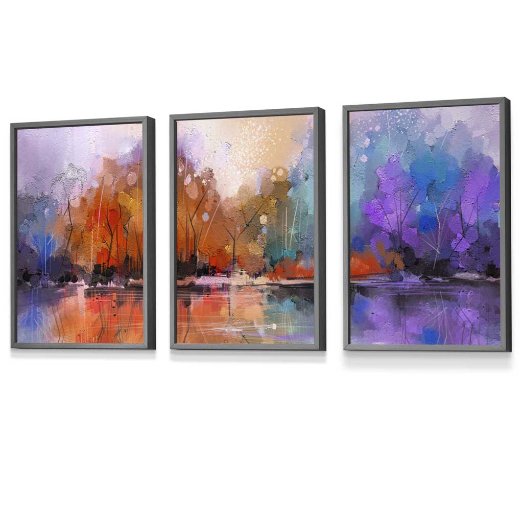 Abstract lilac forest framed wall art prints | Bowlift