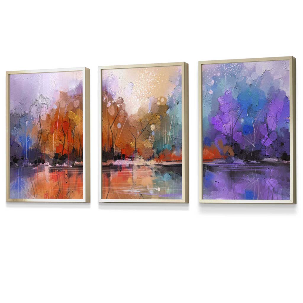 Abstract lilac forest framed wall art prints | Bowlift
