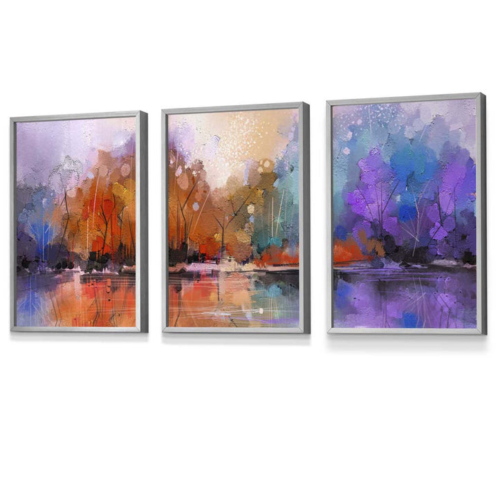Abstract lilac forest framed wall art prints | Bowlift