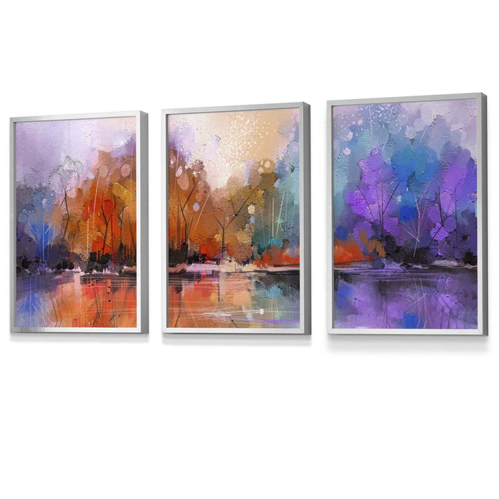 Abstract lilac forest framed wall art prints | Bowlift