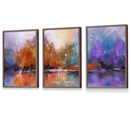 Abstract lilac forest framed wall art prints | Bowlift